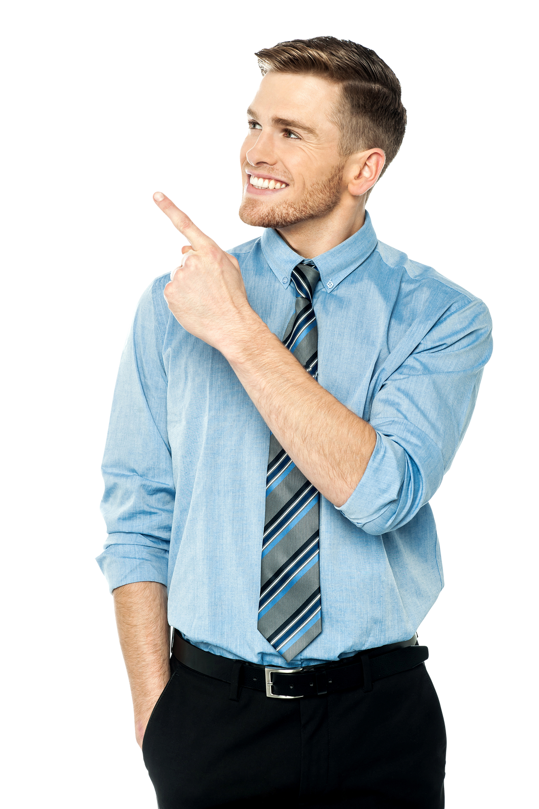 Businessman Pointing Upwards Cutout